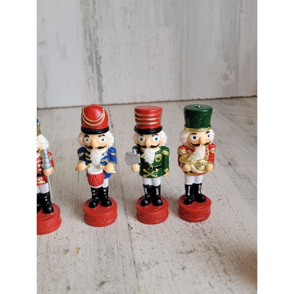Miniature nutcracker figure set Xmas soldier drummer horn - Picture 3 of 6